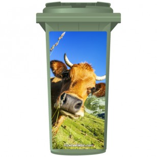 Bull In A Field Wheelie Bin Sticker Panel